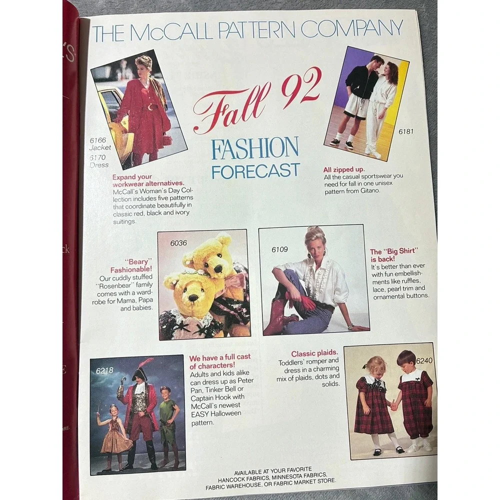 Lot Of 2 Vintage 1992 Hancock Fabric Magazines Holiday Craft & Directions Sewing